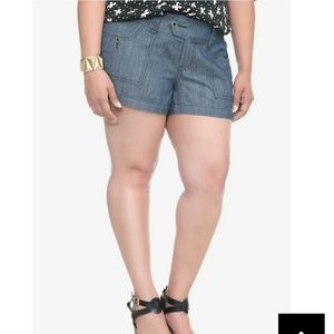 NWT Chambray Front Pocket Torrid Shorts